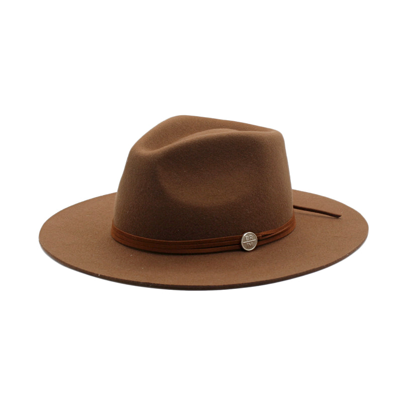'Til Dusk - Brown Rust Wide-Brim Wool Hat with Brown Rust Suede Band FINAL SALE